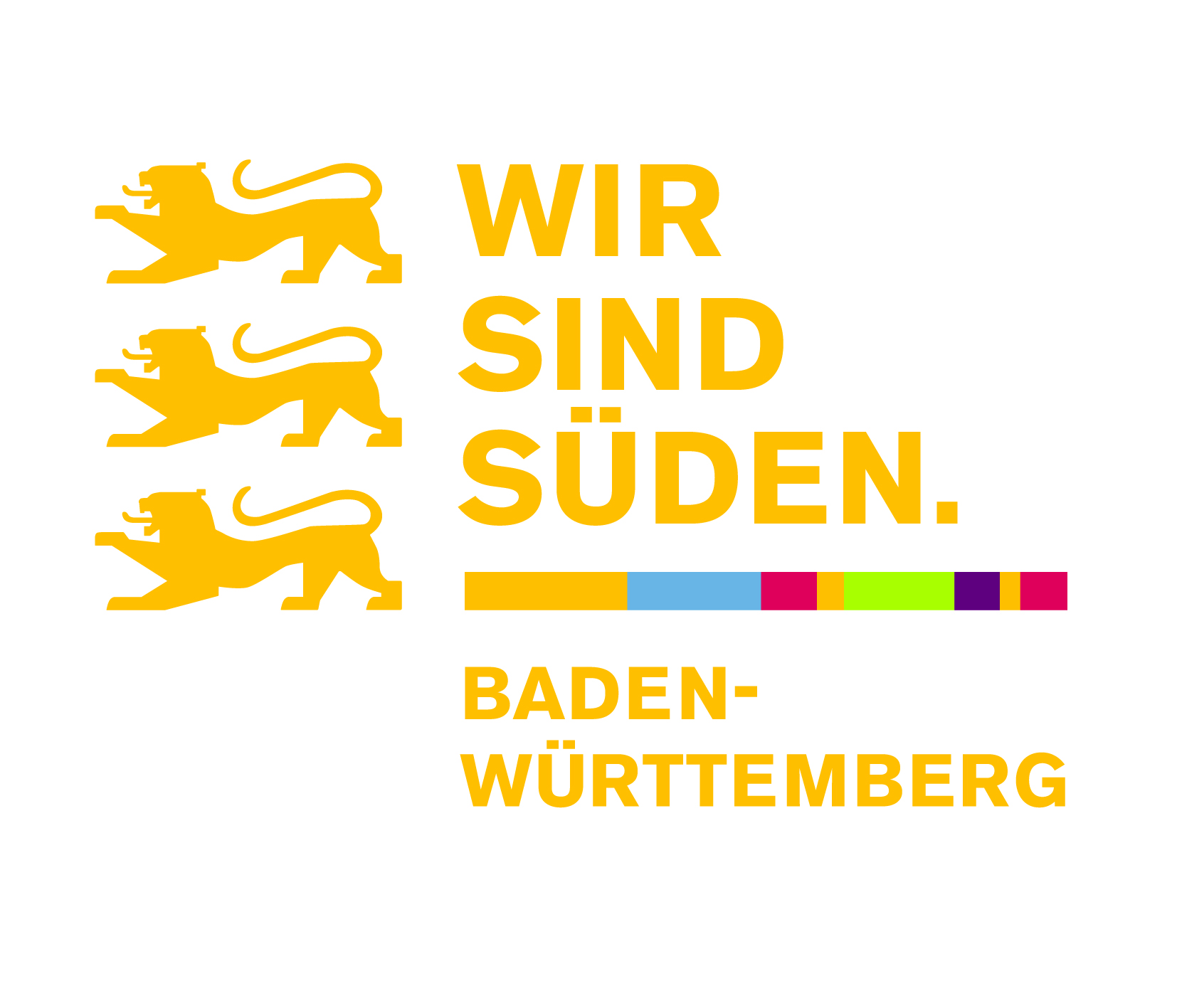 Logo Baden-Württemberg mit drei gelben Löwen