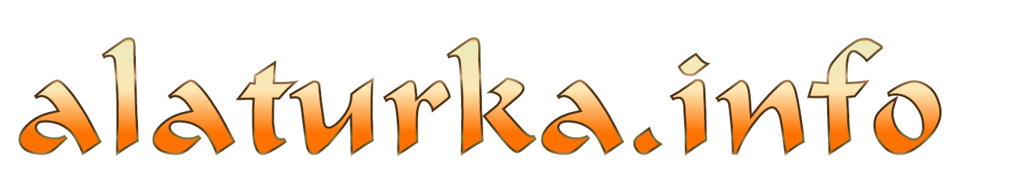 Logo alaturka.info in einer orientalischen Schrift mit einem Verlauf von Orange nach Beige